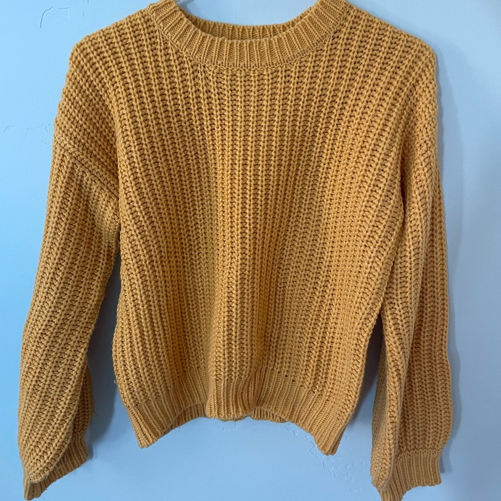 Yellow Cropped Sweater
